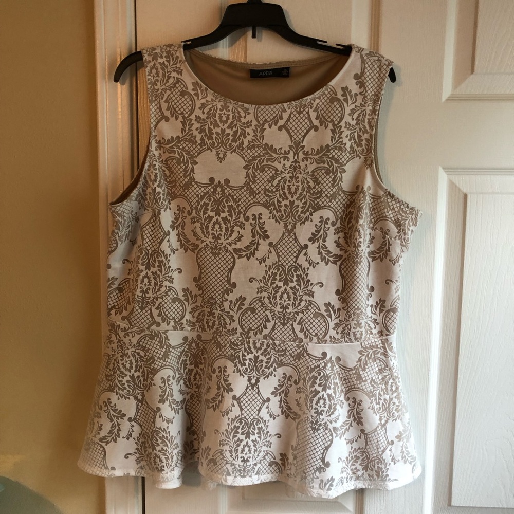 White lace peplum tank